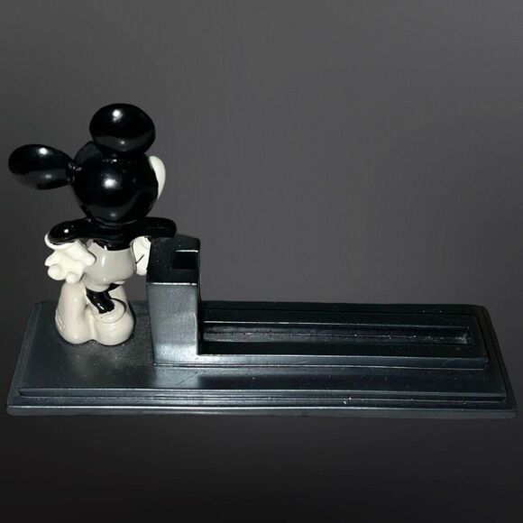 Disney Mickey Mouse Busines Card Holder Office Desk Decor Black & White - Picture 3 of 6